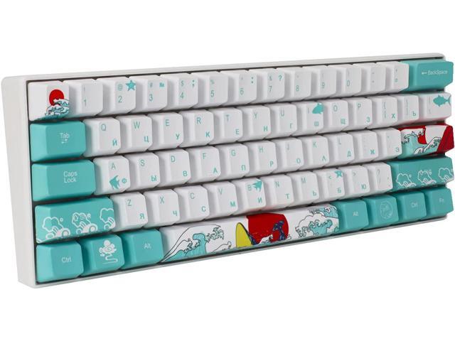(Only Keycaps) Russian Coral Sea 60% PBT Keycaps Set OEM Profile for MX Switches Mechanical Gaming Keyboard GK61 64