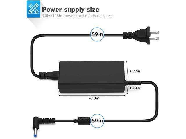 for Hp Laptops Charger, 45W Hp Elitebook Envy Stream Pavilion Chromebook Power Cord with Smart Blue Tip 19.5V Dc 2.31A Laptop Tablet Charger
