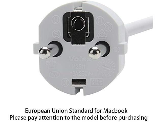 Extension Wall Cord Plug Eu Euro European Union Standard for Macbook 11 Inch 13 Inch 60w Macbook Pro 15- Or 17-inch 85w Power Adapter