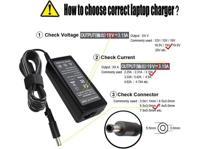 60W 19V 3.15A AC Charger for Samsung R730 R430 R480 R580 RV511 RV520 NP-QX410 NP305V5A NP350V5C NP300V5A NP510R5E NP470R5E AD-6019R CPA09-004A...