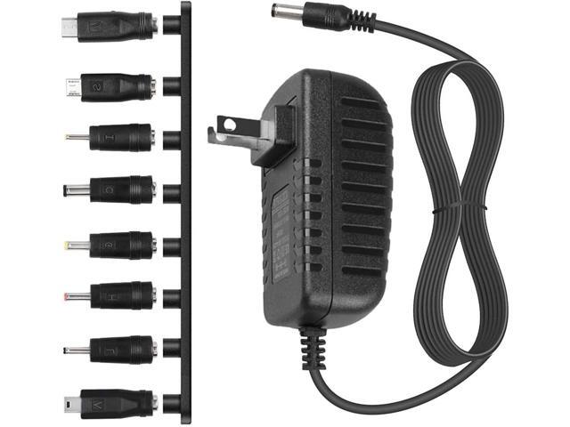 DC 5V 2A 2000mA Power Supply Cord Charger Multi Tips 10W AC Adapter with 8 Selectable Multiple Switching Connectors for TV Box LED Lights Strip...