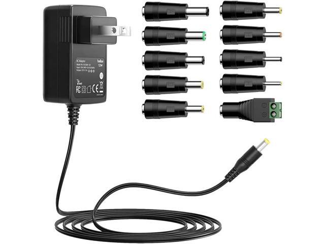 Belker 12V 1A AC DC Adapter Wall Charger Power Adapter Supply for 12 Volt Electronics - 1000mA Max.