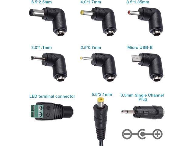 ZOZO 12W 12 Volt 1 Amp 3V 4.5V 5V 6V 7.5V 9V 12V Power Supply, Universal AC Adapter with 5.5mm x 2.1mm Barrel Plug and 8 Selectable Tips Micro USB...