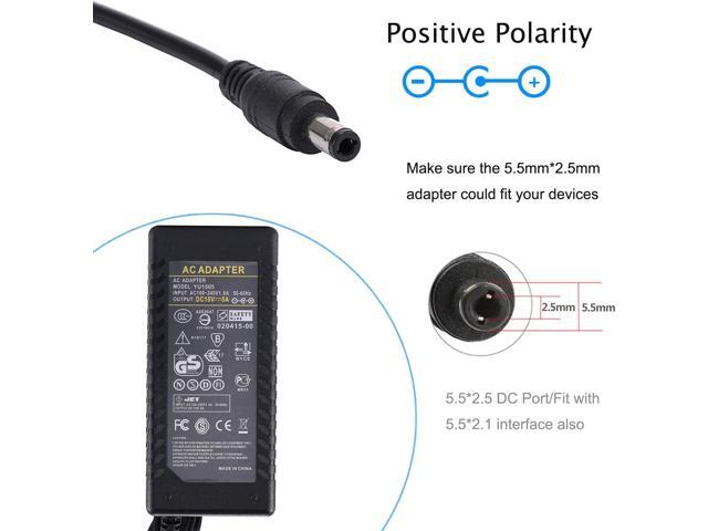 15V 5A Power Supply, Universal AC 100-240V to DC 15V 5A 75W Power Adapter Transformer 5.5x2.5mm Compatible with 15 Volt 4.8A for Photo Studio Ring...