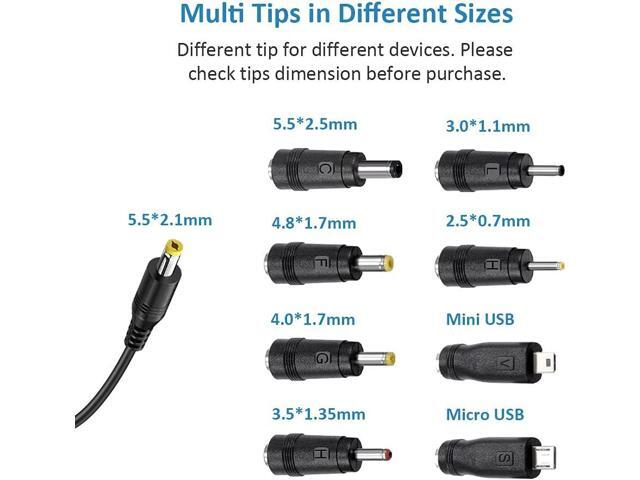 Powseed 3V 4.5V 5V 6V 7.5V 9V 12V Universal AC Adapter 12W AC/DC Power Adapter for Household Elecronics Pedals Routers Speakers CCTV Cameras Smart...