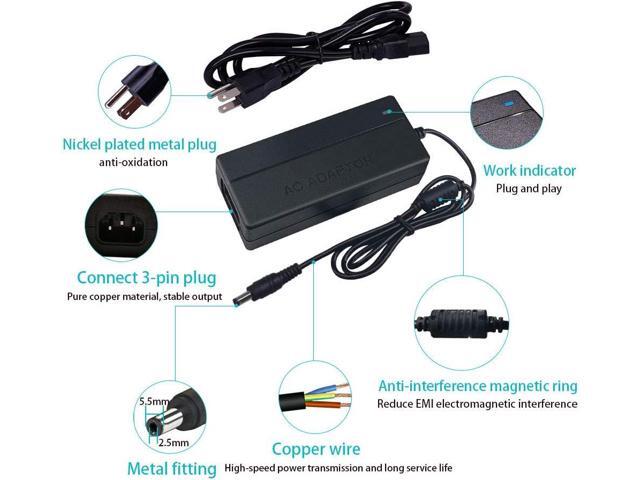 DC 12V 4A 48W AC Adapter Power Supply 12V 4A 48W AC/DC Power Adapter with 5.5x2.5mm DC Plug 12V 4A 48W Power Supply for LCD Monitor, LED Strip...