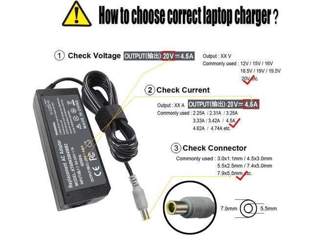 90W 20V 4.5A AC Adapter Charger for Lenovo Thinkpad T60 T61 T400 T410 T420 T430 T500 T510 T520 T530 X60 Z60 X200 X201 X220 X230 X61 L420 L430 Edge...