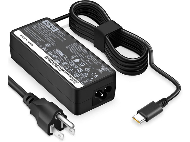 65W USB C Laptop Charger Compatible with Lenovo USB Type C Power Adapter For Lenovo Thinkpad/Yoga/Chromebook ADLX65YDC2A Replacement Power Supply...