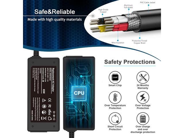 65W Laptop Power Cord for HP Compaq Presario C300 C500 C700 F500 F700 A900 Pavilion DV6000 DV6500 DV6700 DV1000 DV2000 Spare 9155068 393954001...