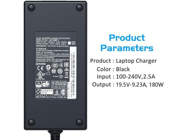 180W Charger for Acer Predator Helios 300 G3-571 G3-572 PH315-51 PH317-52 PH315-52 PH317-53 PH317-51 PT315-52 PH317-54 Laptop AC Adapter Power Supply