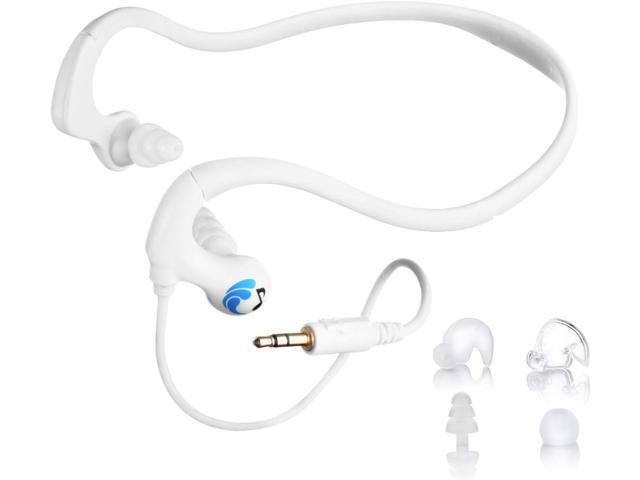 HydroActive Premium Short-Cord Waterproof Headphones (Wired 3.5 mm Jack) with 11 Earbuds in 4 Styles (Separate Music Player Purchase Required)