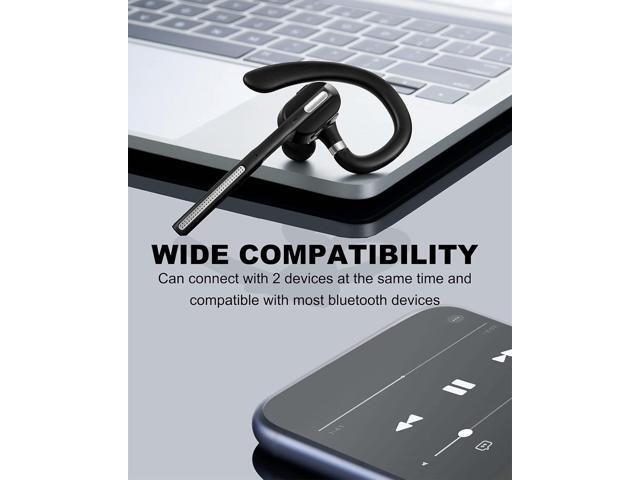 DECHOYECHO Bluetooth Headset V5.1, Wireless Headset with Battery Display Charging Case, Bluetooth Earpiece with Noise Canceling Mic for Driving,...