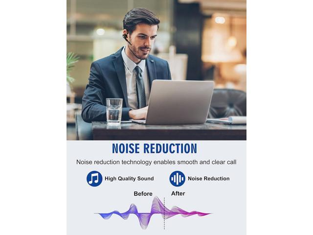DECHOYECHO Bluetooth Headset V5.1, Wireless Headset with Battery Display Charging Case, Bluetooth Earpiece with Noise Canceling Mic for Driving,...