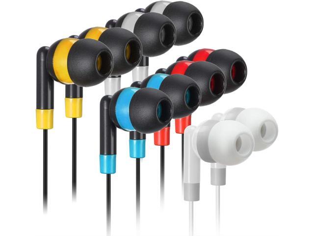 Keewonda Bulk Earbuds Headphones Wholesale Earphones KWA-19B Wired 100 Pack Disposable Ear Buds Bulk Multi Colored Headphones for School Classroom...