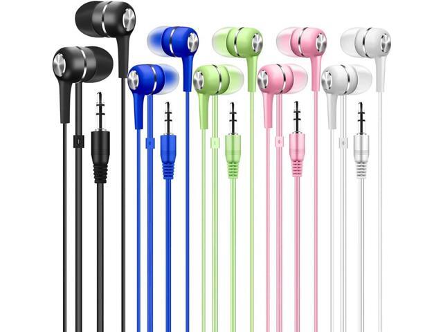 Bulk Earbuds Headphones 100 Pack Multi Colored for School Classroom Students Kids Child Teen-Multicolor