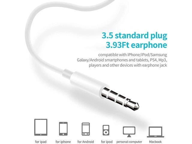 Wired Earbuds Pack of 4, in-Ear Wired Earphones with Microphone Volume Control, Powerful Heavy Bass, High Definition, Headphones Compatible with...