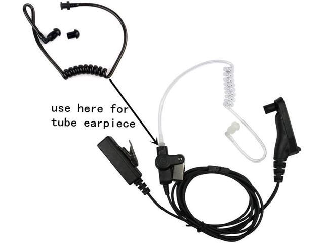 Lsgoodcare Replacement Acoustic Coil Audio Mic Tube with Earbuds Compatible for Motorola Kenwood Icom Two Way Radio Acoustic Tube Earpiece Replacement