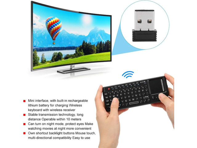 Wireless Mini Keyboard,Neutral Founctional, Keyboard,Touchpad Threeinone Multifunctional Wireless Keyboard 2.4G Mouth Touchpad Floating Operation