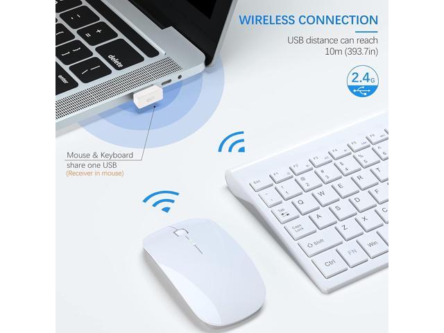 TopMate Wireless Keyboard and Mouse Ultra Slim Combo, 2.4G Silent Compact USB Mouse and Scissor Switch Keyboard Set with Cover, 2 AA and 2 AAA...