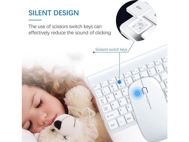 TopMate Wireless Keyboard and Mouse Ultra Slim Combo, 2.4G Silent Compact USB Mouse and Scissor Switch Keyboard Set with Cover, 2 AA and 2 AAA...