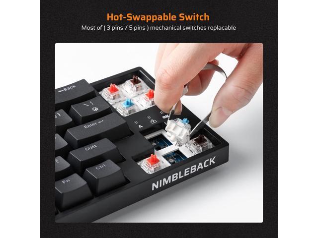 LTC NB681 Nimbleback Wired 65% Mechanical Keyboard, RGB Backlit Ultra-Compact 68 Keys Gaming Keyboard with Hot-Swappable Switch and Stand-Alone...