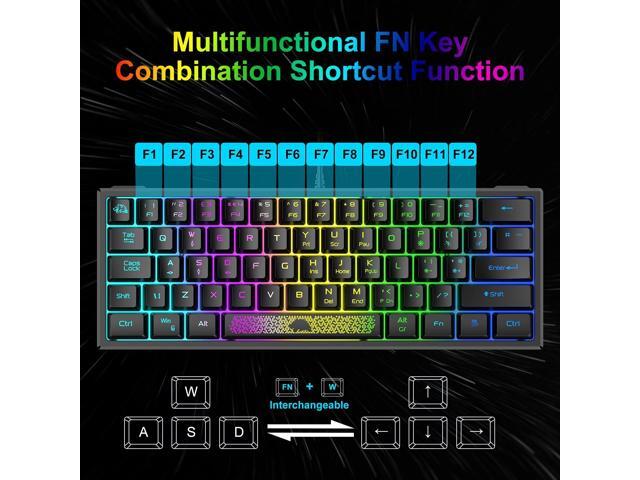 60% Gaming Keyboard and Mouse Combo Small Mini RGB Backlight Mechanical Feeling and Mechanical RGB 6400 DPI Honeycomb Optical Mouse,Gaming Mouse...