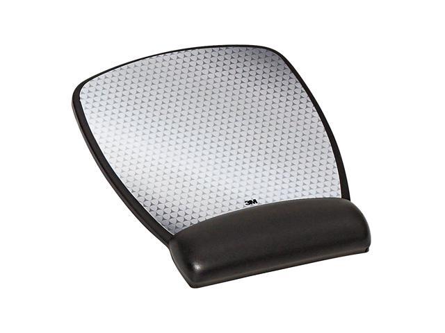 3M Compact Mouse Pad with Gel Wrist Rest, Black Leatherette, Antimicrobial Product Protection (MW309LE)