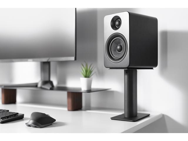 Kanto SP9 9 Universal Desktop Speaker Stands with Rotating Top Plates and Cable Management - Pair (Black) - image 2