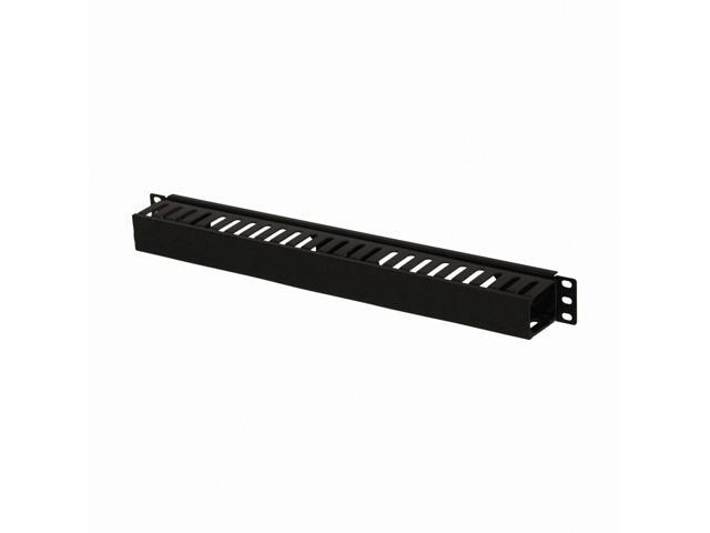 NavePoint 1U Plastic Rack Mount Horizontal Cable Manager Duct Raceway For 19' Server Rack