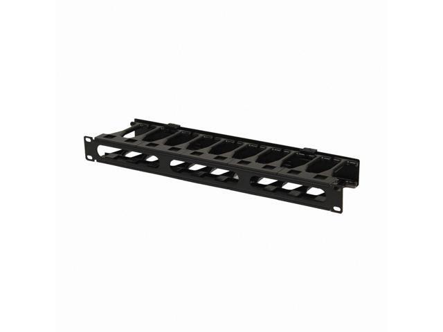 NavePoint High Density 1U Steel 19' Rack Cable Manager Plastic Snap Hinge fastened Cover