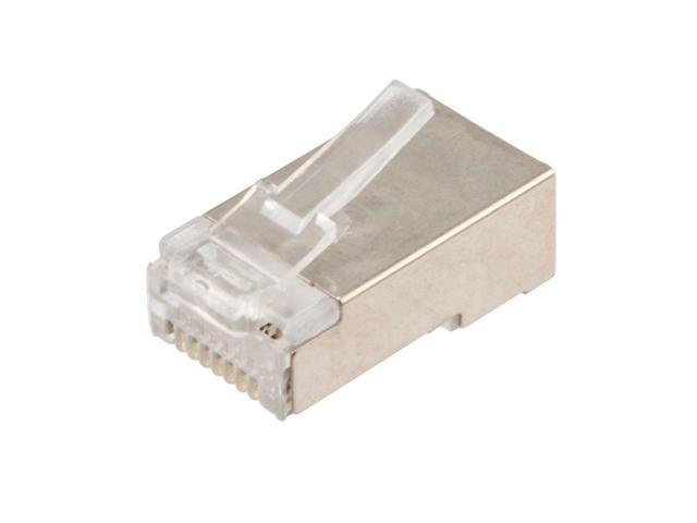 NavePoint CAT6 Ethernet RJ45 Plug, FTP, 25 pack, C6-8P8C, CE Compliance