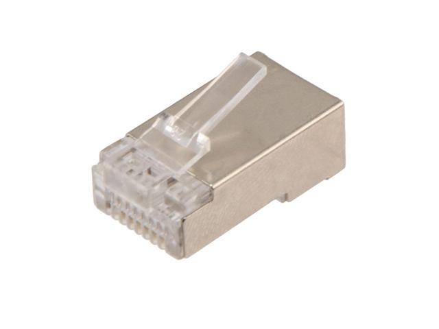 NavePoint CAT5E Ethernet RJ45 Plug, FTP, 100 pack, C5E-8P8C, CE Compliance
