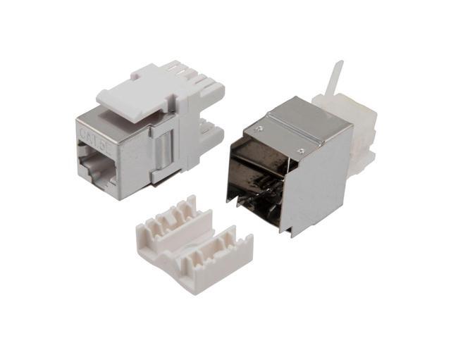 NavePoint 180 Degree CAT5E Keystone Jack, RJ45 female, 15 pack, FTP Shielded