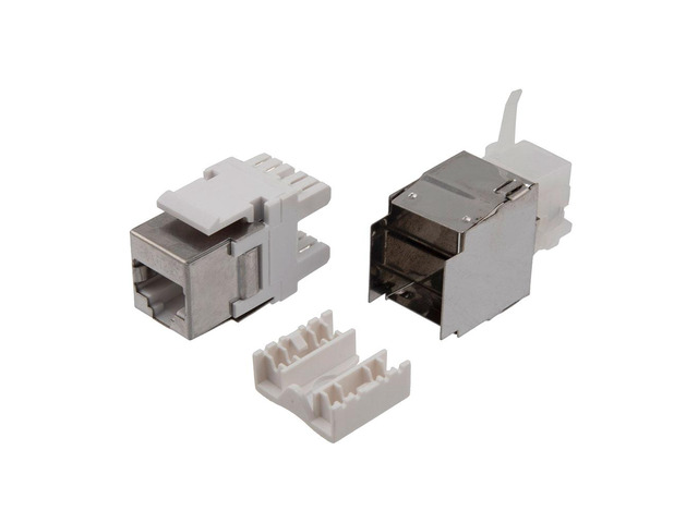 NavePoint 180 Degree CAT6 Keystone Jack, RJ45 female, 10 pack, FTP Shielded