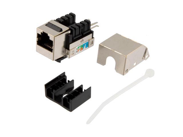 NavePoint 90 Degree CAT5E Keystone Jack, RJ45 female, 15 pack, FTP Shielded