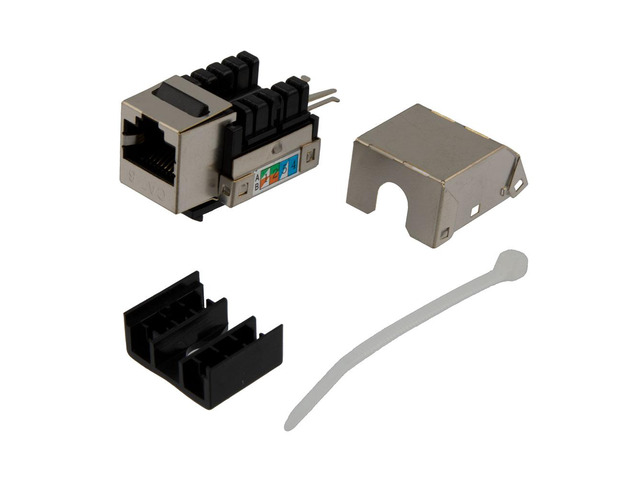NavePoint 90 Degree CAT6 Keystone Jack, RJ45 female, 10 pack, FTP Shielded