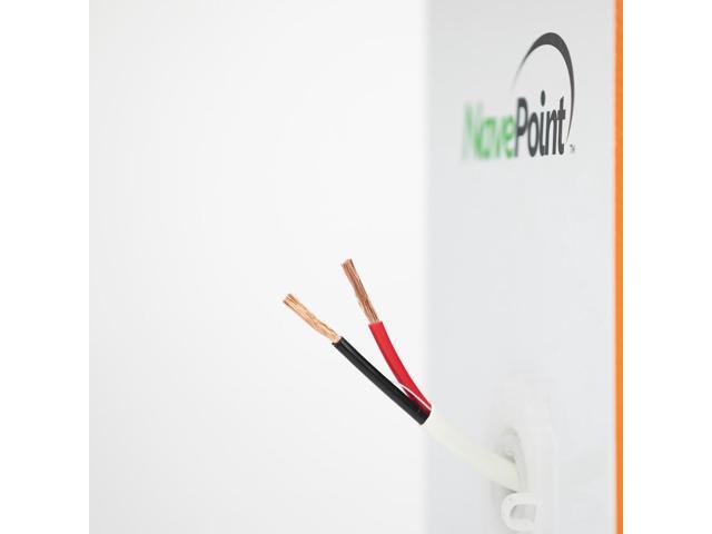 NavePoint 250ft In Wall Audio Speaker Cable Wire CL2 18/2 AWG Gauge 2 Conductor Bulk White - image 4