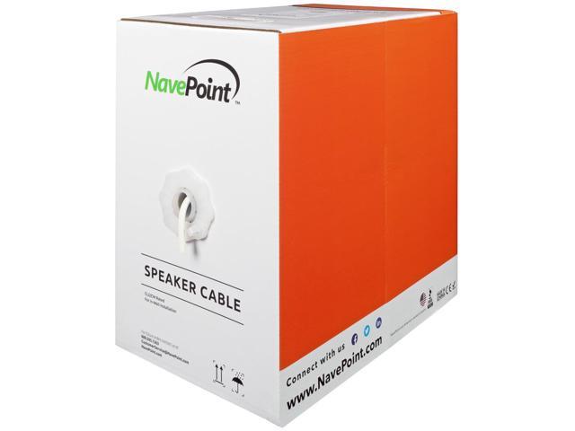 NavePoint 250ft In Wall Audio Speaker Cable Wire CL2 14/4 AWG Gauge 4 Conductor Bulk White - image 5
