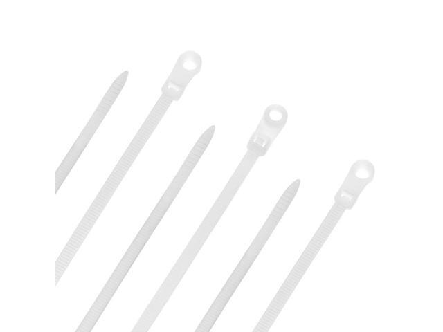 NavePoint 12 Inch Nylon White Cable Ties Mount Head 50 Lbs 100 Pack
