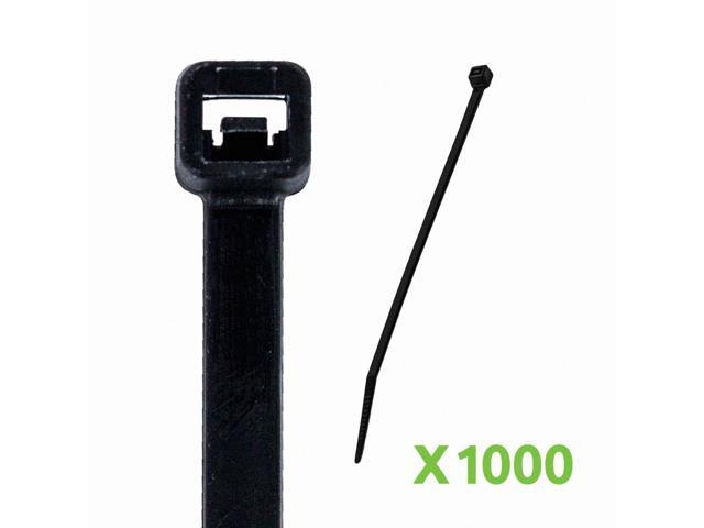 NavePoint 6 Inch Nylon UV Resistant Cable Wire Zip Tie 40 lbs - Black 1000 Pack Lot Pcs Qty