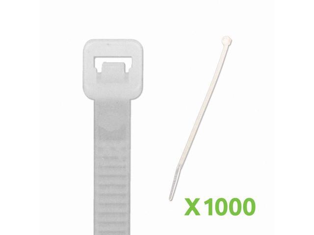NavePoint 14 Inch Nylon Cable Wire Zip Tie 40 lbs - Natural White 1000 Pack Lot Pcs Qty