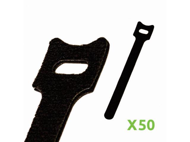 NavePoint 6 Inch Hook and Loop Reusable Strap Cable Cord Wire Ties 50 Pack Black