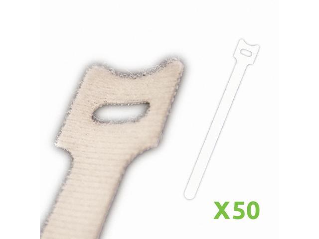 NavePoint 8 Inch Hook and Loop Reusable Strap Cable Cord Wire Ties 50 Pack White
