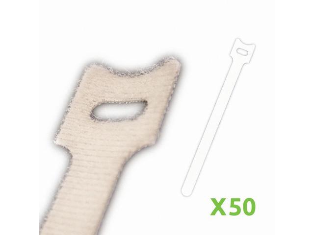 NavePoint 10 Inch Hook and Loop Reusable Strap Cable Cord Wire Ties 50 Pack White