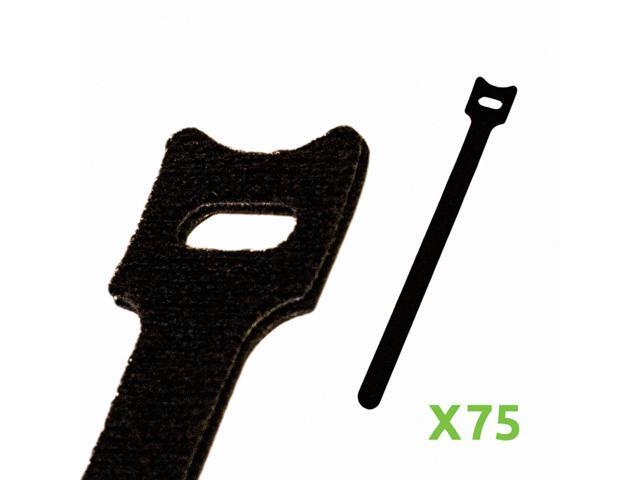 NavePoint 8 Inch Hook and Loop Reusable Strap Cable Cord Wire Ties 75 Pack Black