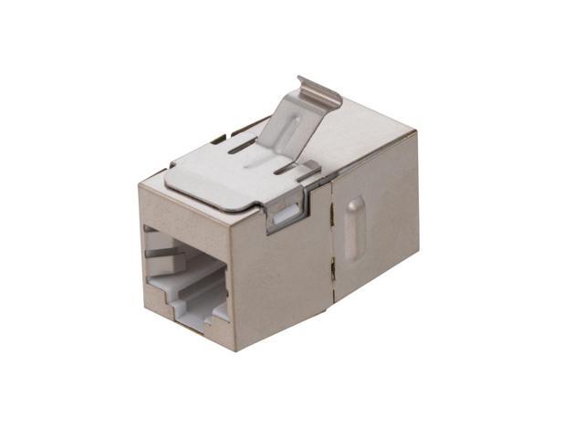 NavePoint CAT6 FTP Inline Keystone Coupler, RJ45 Female to RJ45 Female, 10 pack, Silver