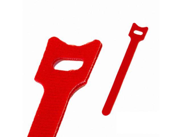 NavePoint 6 Inch Hook and Loop Reusable Strap Cable Cord Wire Ties 75 Pack Red