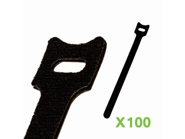 NavePoint 8 Inch Hook and Loop Reusable Strap Cable Cord Wire Ties 100 Pack Black