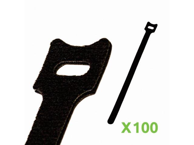 NavePoint 10 Inch Hook and Loop Reusable Strap Cable Cord Wire Ties 100 Pack Black