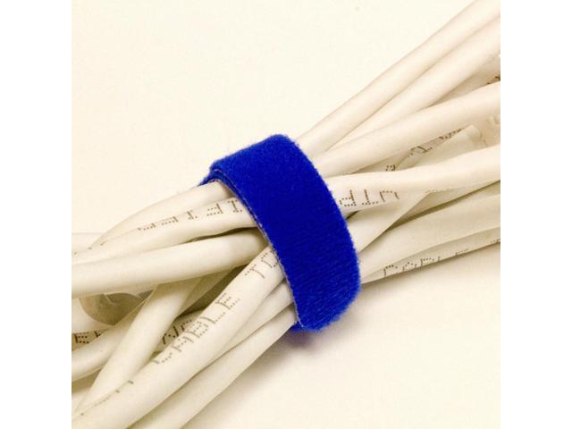NavePoint 10 Inch Hook and Loop Reusable Strap Cable Cord Wire Ties 100 Pack Blue